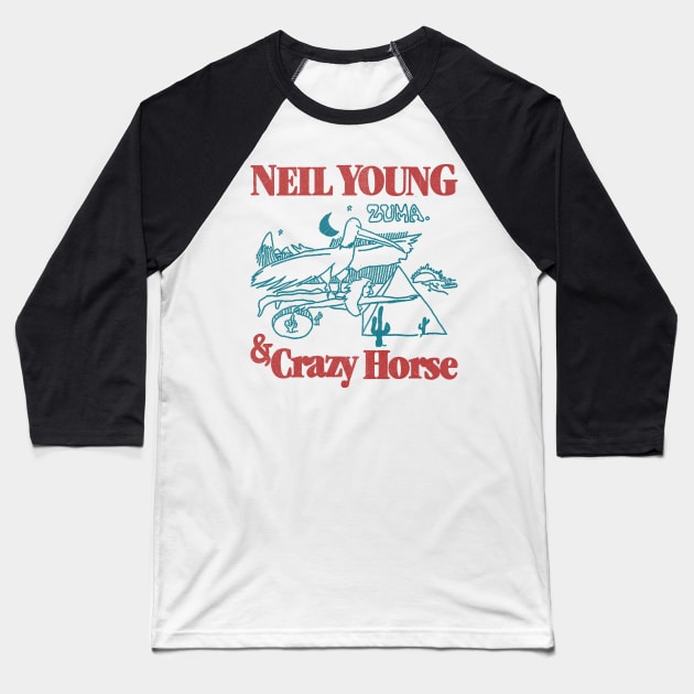 classic 70s  neil young & crazy horse fanmade Baseball T-Shirt by psninetynine